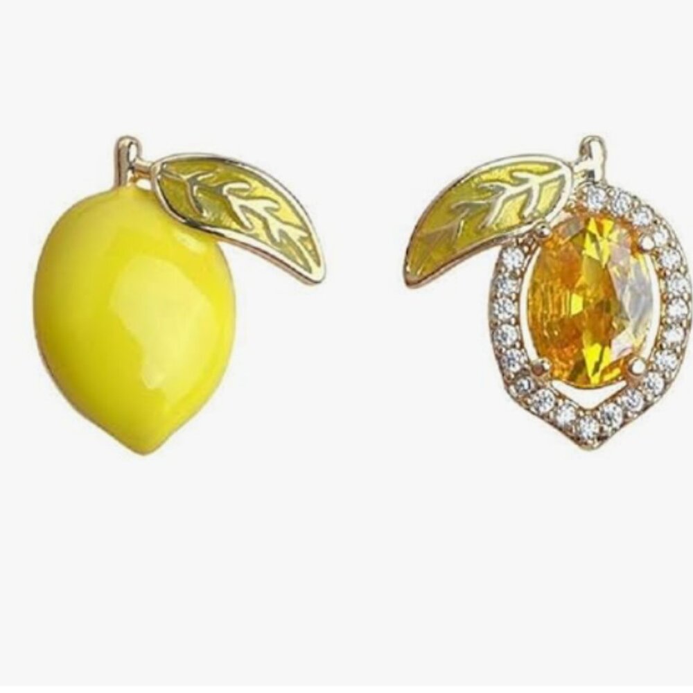 ✨ Anthro Gold Lemon Earrings ✨